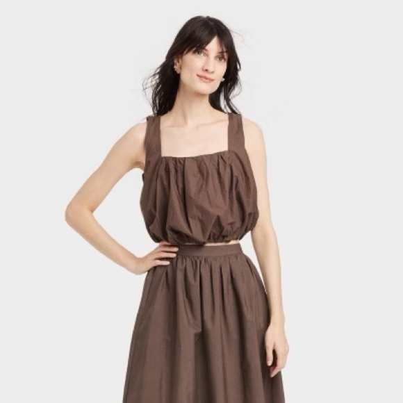 A New Day Brown Bubble Tank Top - NWT szS - Picture 5 of 5